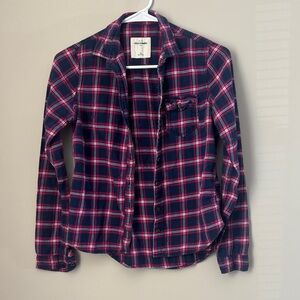 Abercrombie & Fitch Kids Fushia and Blue Plaid Shirt